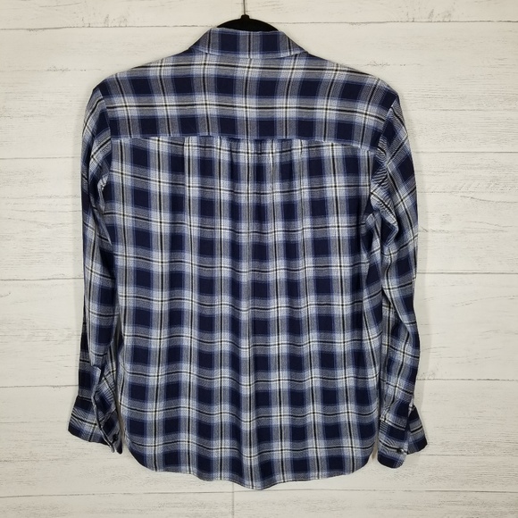 Madewell Central Plaid Top Transatlantic Blue XXS - Picture 3 of 8